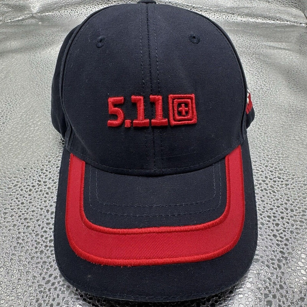 5.11 Tactical Series MES Fire Department Hat Black Red Cotton Baseball Cap